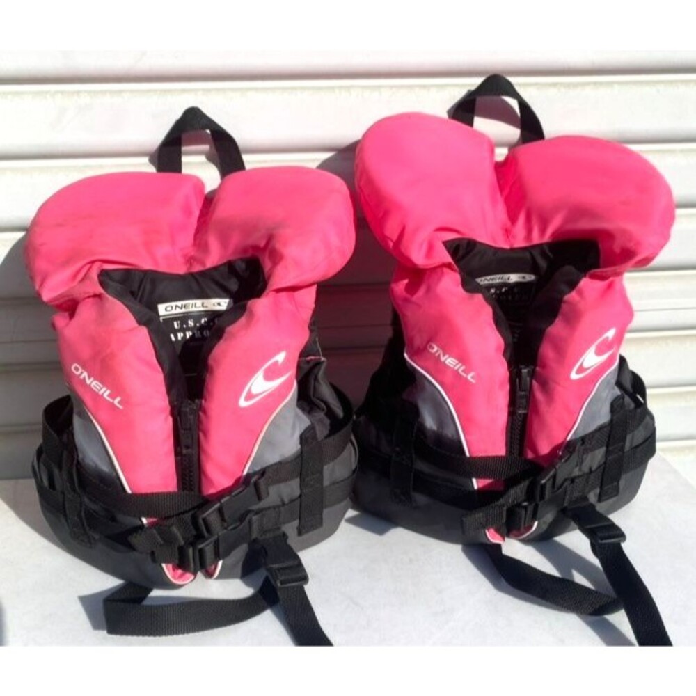 ​O'Neill Infant Life Jacket Vest 0-30 lbs USCG Approved Pink Model 740, Set of 2